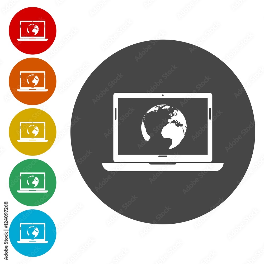 Global Network - laptop and the world Global Network - laptop and the world