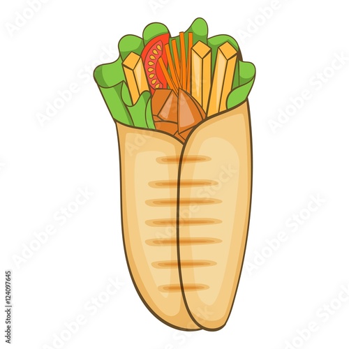 Shawarma icon. Cartoon illustration of shawarma vector icon for web design