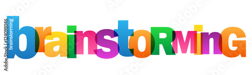 BRAINSTORMING Overlapping Vector Letters Icon