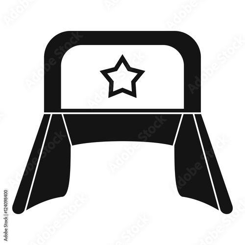 Hat with earflaps icon. Simple illustration of hat with earflaps vector icon for web