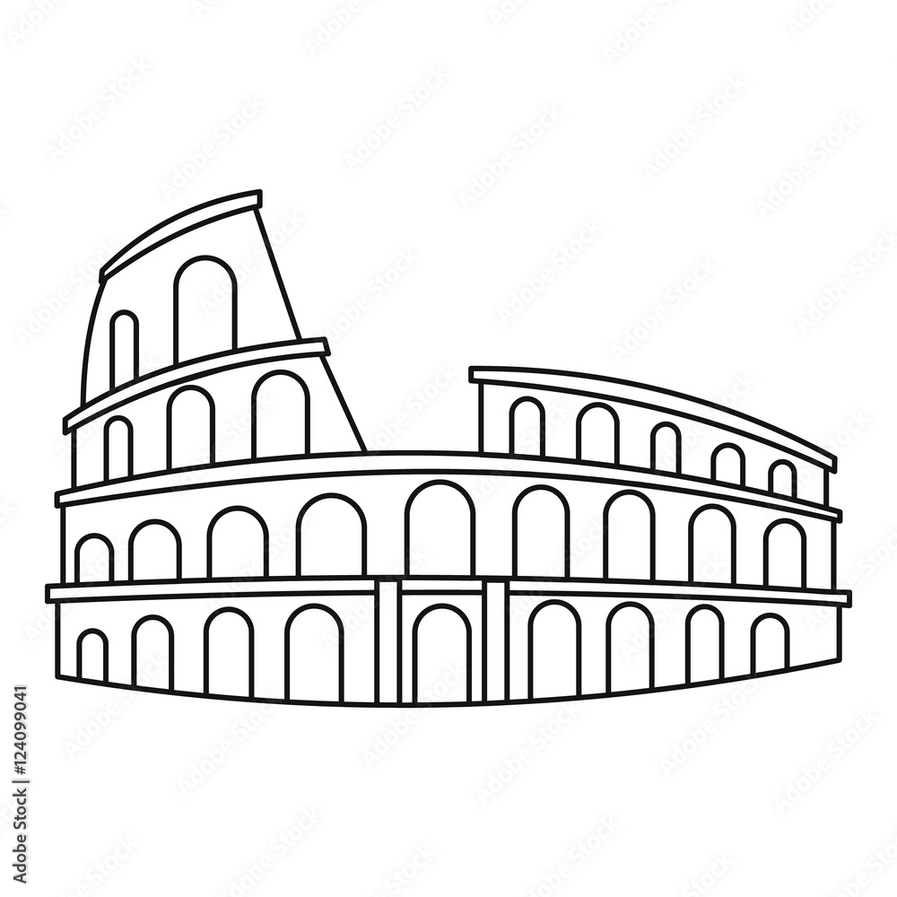 Colosseum in Rome icon. Outline illustration of Colosseum in Rome vector icon for web