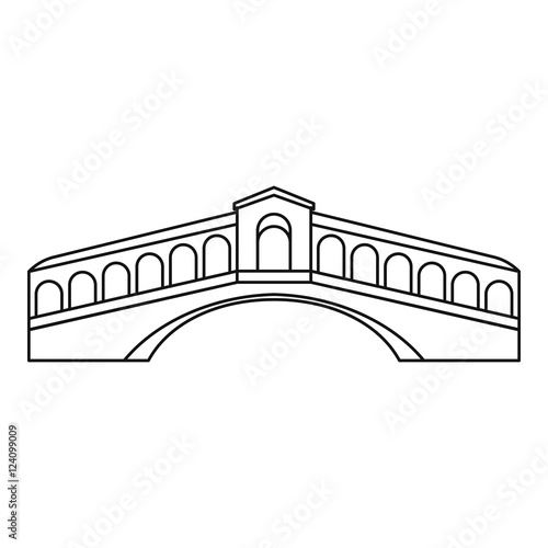 Rialto Bridge in Venice icon. Outline illustration of Rialto Bridge vector icon for web