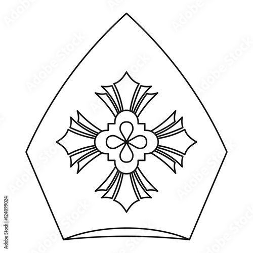 Pope hat icon. Outline illustration of pope hat vector icon for web