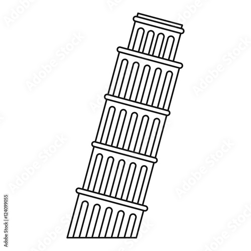 Leaning tower of Pisa icon. Outline illustration of Pisa tower vector icon for web