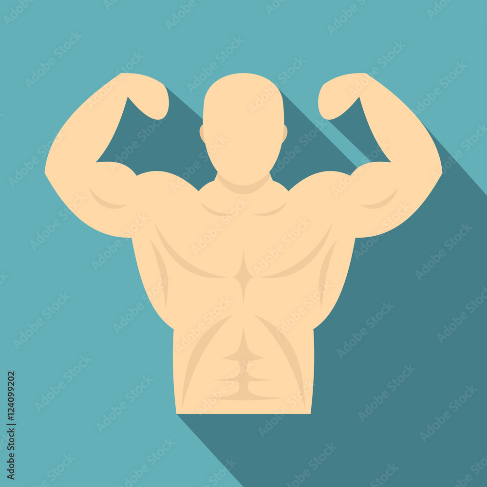 Strong athletic man icon. Flat illustration of strong athletic man vector icon for web Strong athletic man icon. Flat illustration of strong athletic man vector icon for web