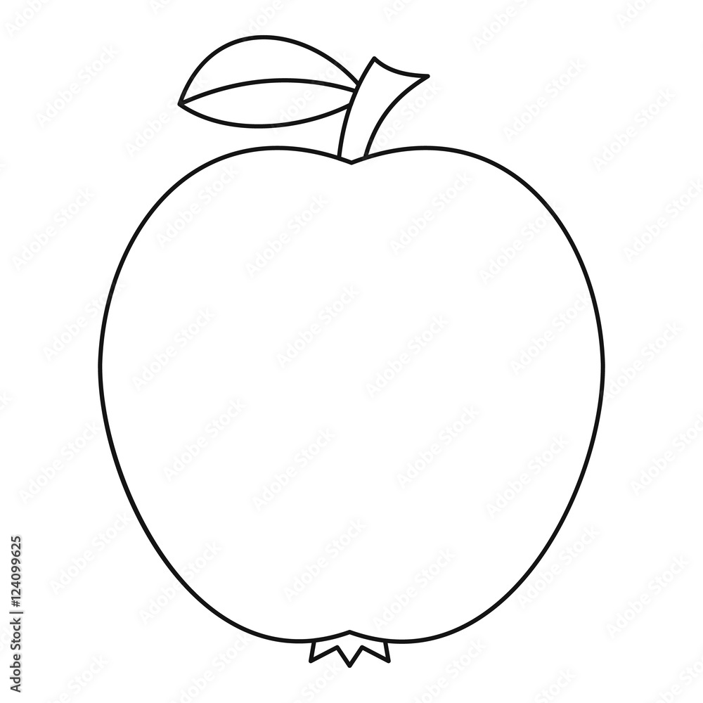 Apple icon. Outline illustration of apple vector icon for web Apple icon. Outline illustration of apple vector icon for web