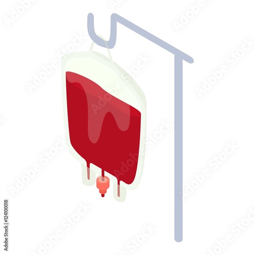 Package for blood transfusion icon. Isometric 3d illustration of package for blood transfusion vector icon for web