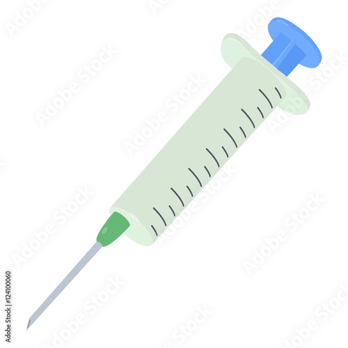 Syringe icon. Isometric 3d illustration of syringe vector icon for web