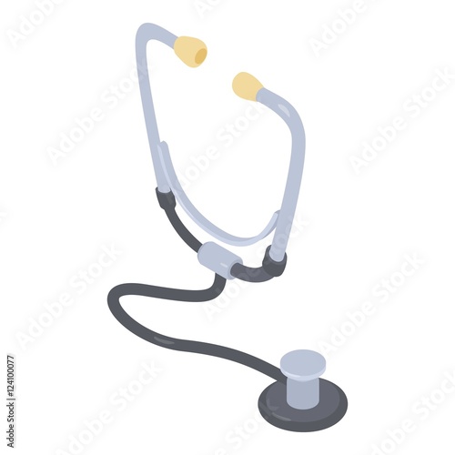 Stethoscope icon. Isometric 3d illustration of stethoscope vector icon for web