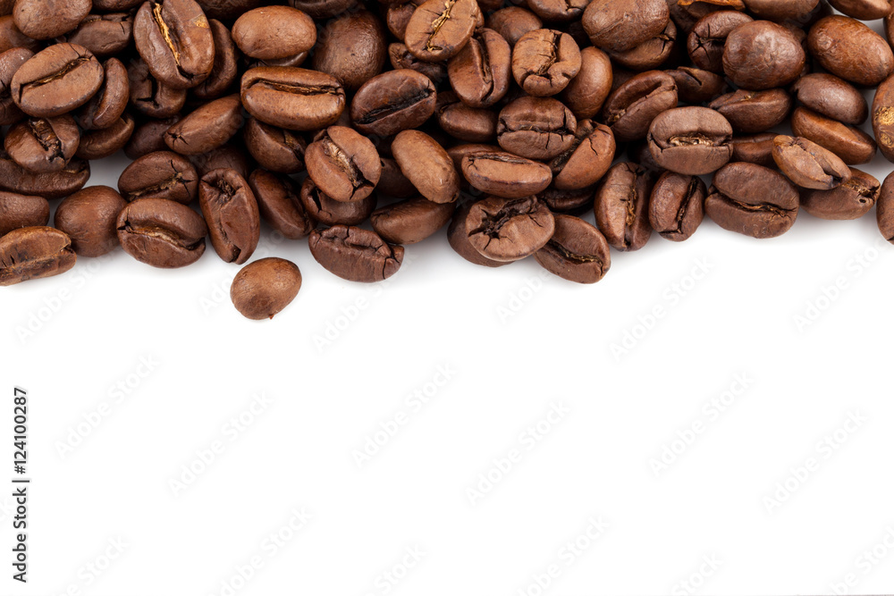 Coffee beans on a white background Coffee beans on a white background