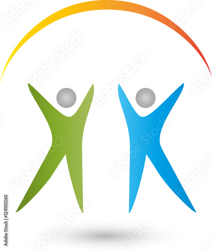 Menschen, Heilpraktiker, Physiotherapie, Orthopädie, Logo