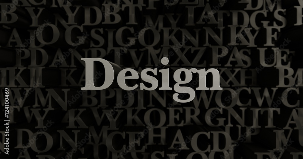 Design - 3D rendered metallic typeset headline illustration.  Can be used for an online banner ad or a print postcard.
