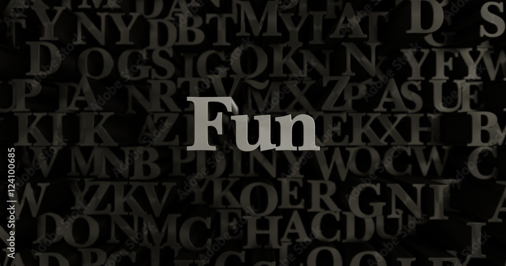 Fun - 3D rendered metallic typeset headline illustration.  Can be used for an online banner ad or a print postcard.
