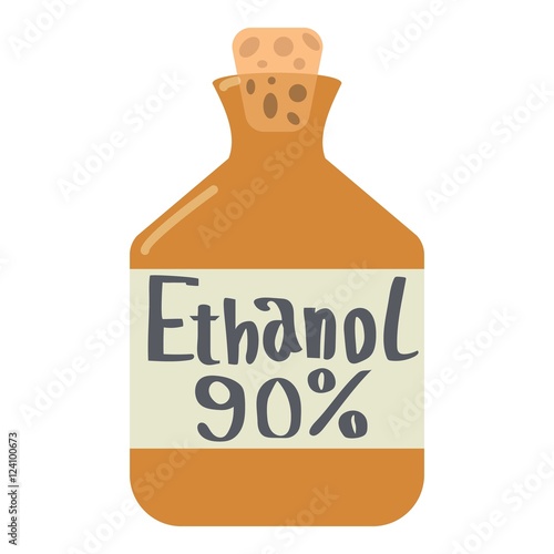 Ethanol in bottle icon. Flat illustration of ethanol in bottle vector icon for web
