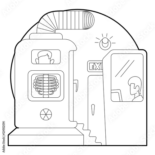 Photo x-rays of chest in hospital concept. Outline illustration of photo x-rays of chest in hospital vector concept for web