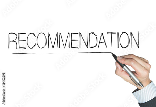 recommendation  written by hand