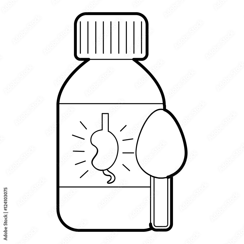 Medical syrup for kidney icon. Outline illustration of medical syrup for kidney vector icon for web Medical syrup for kidney icon. Outline illustration of medical syrup for kidney vector icon for web
