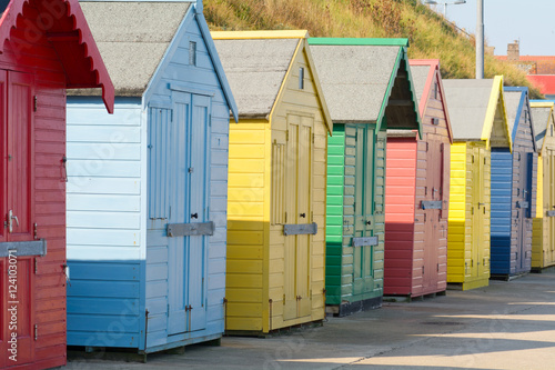 The colourful beach huts in Sheringham, Norfolk, England © martincp