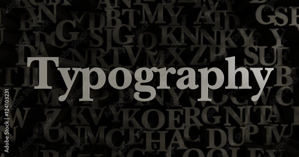 Typography - 3D rendered metallic typeset headline illustration.  Can be used for an online banner ad or a print postcard.