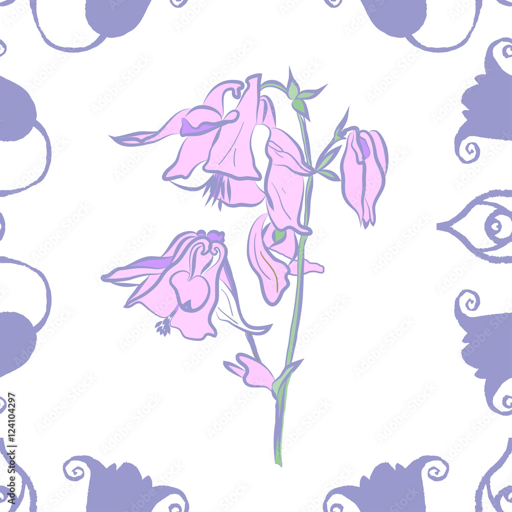 Pattern with flowers and plants. Pattern with flowers and plants.