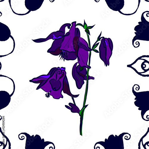 Pattern with flowers and plants.