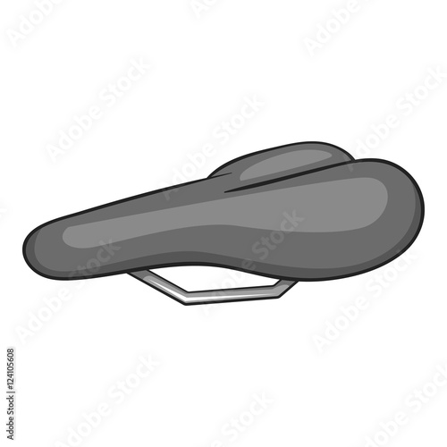 Bicycle saddle icon. Gray monochrome illustration of bicycle saddle vector icon for web