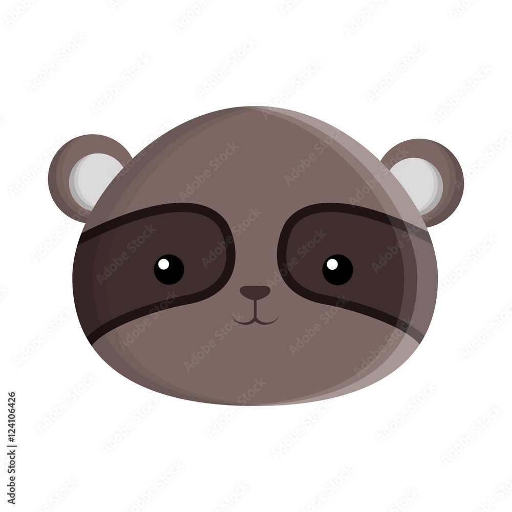 Fototapeta premium cute raccoon isolated icon vector illustration design