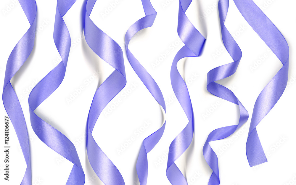 beautiful purple satin ribbon isolated on white beautiful purple satin ribbon isolated on white