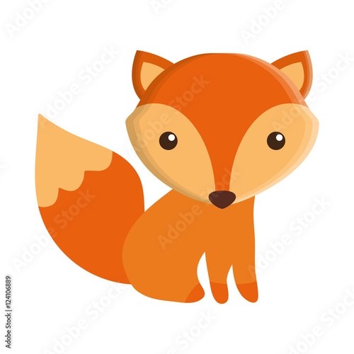 cute fox isolated icon vector illustration design
