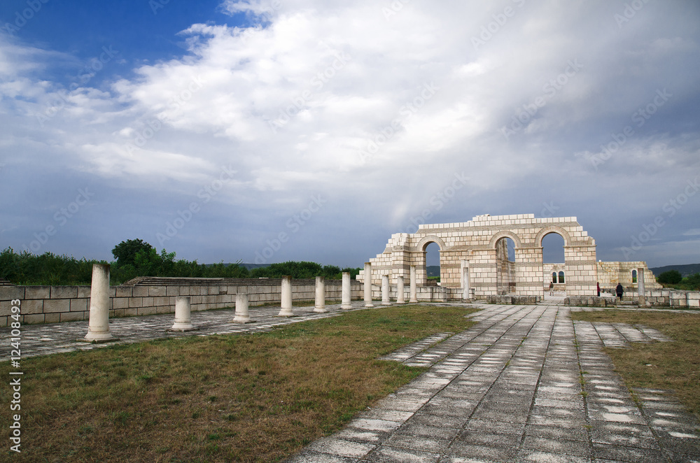 The ruins of the Great Basilica in Pliska, Bulgaria
