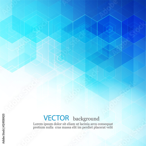 Vector Abstract geometric background. Template brochure design. Blue hexagon shape EPS10