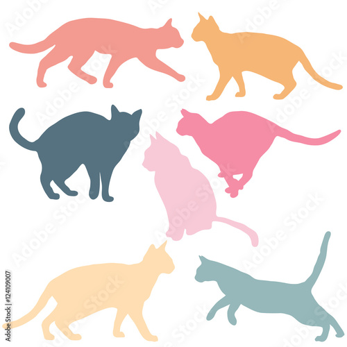 Cats collection - vector silhouette