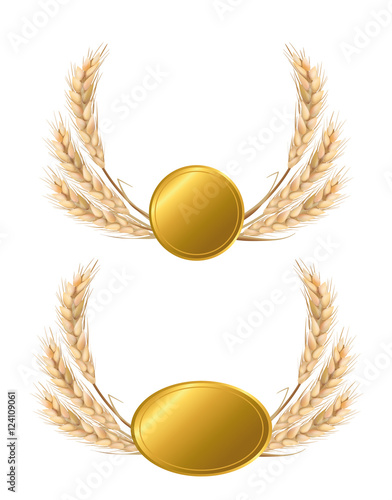 goldenes Emblem mit Getreide