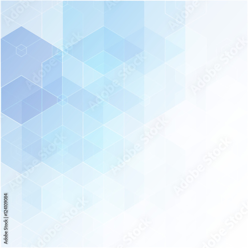 Vector Abstract Geometric Background Design Template Booklet Form, blue hexagon