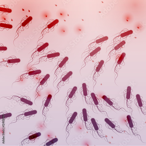 Group of E. coli Bacteria - Vector Illustration