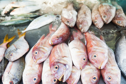 Fresh fish at the market in Thailand