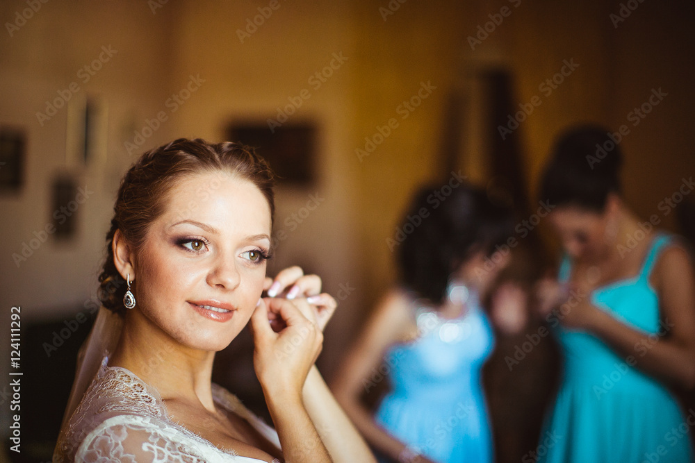 young bride preparing for a meeting with her husband young bride preparing for a meeting with her husband