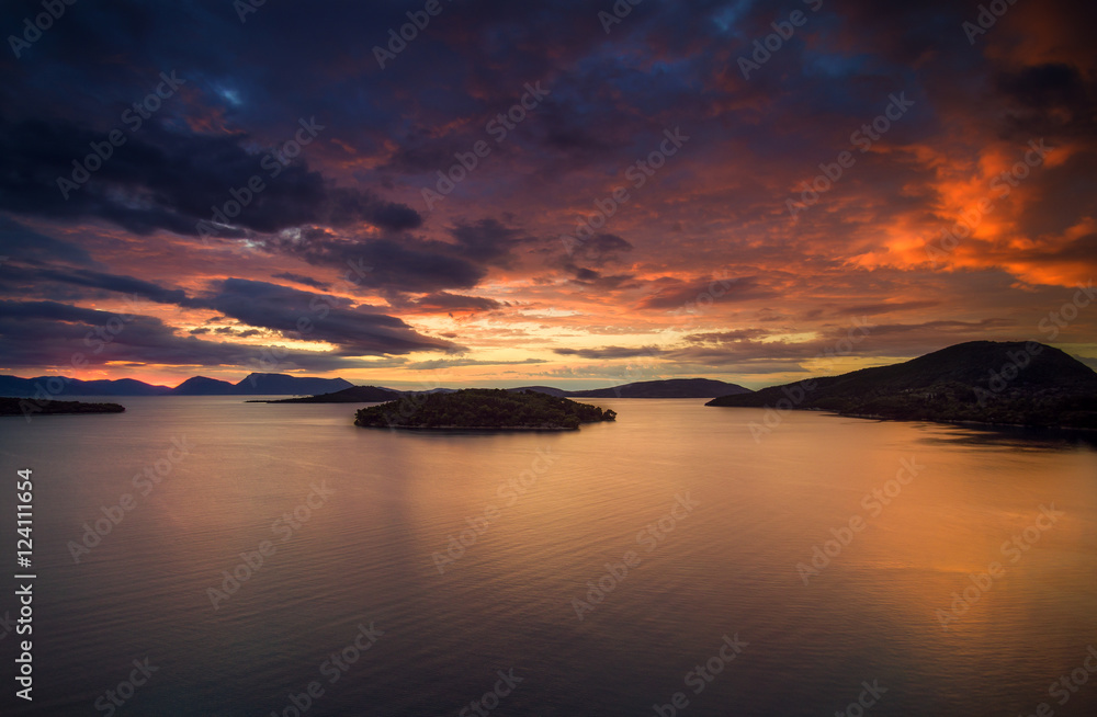 Sunrise in Nidri Lefkas island Greece