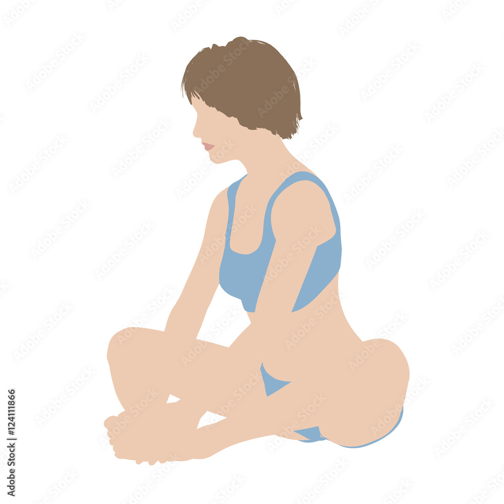 Dehnübungen und Stretching – junge Frau in Dehnen-Position Dehnübungen und Stretching – junge Frau in Dehnen-Position