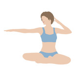 Yoga Position – junge Frau macht Übungen für Gleichgewicht