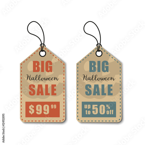 Halloween vector set. Halloween sale, discount and offer tags, stickers