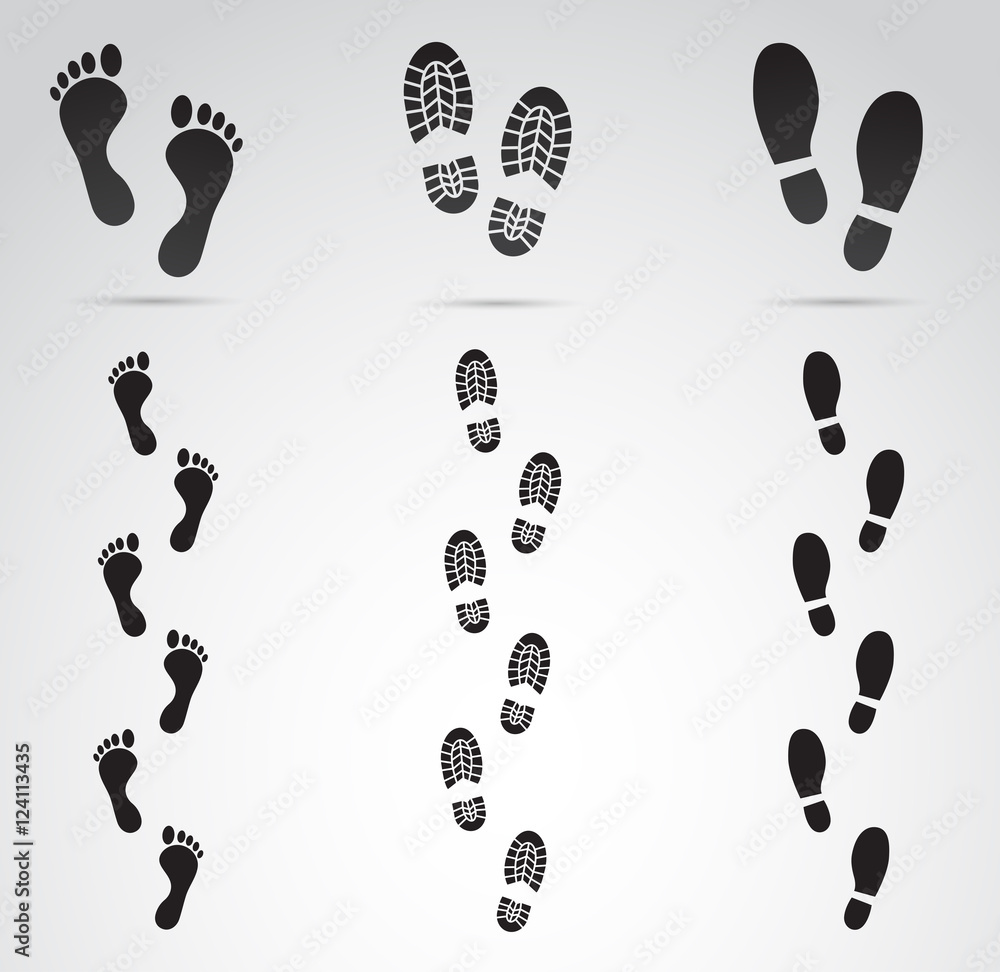Human footprints vector art.