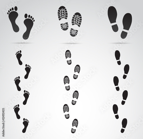 Human footprints vector art.