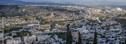 Georgia, Tbilisi. Panorama of the city./Georgia, Tbilisi. Panorama of the city from Mount Mtatsminda .