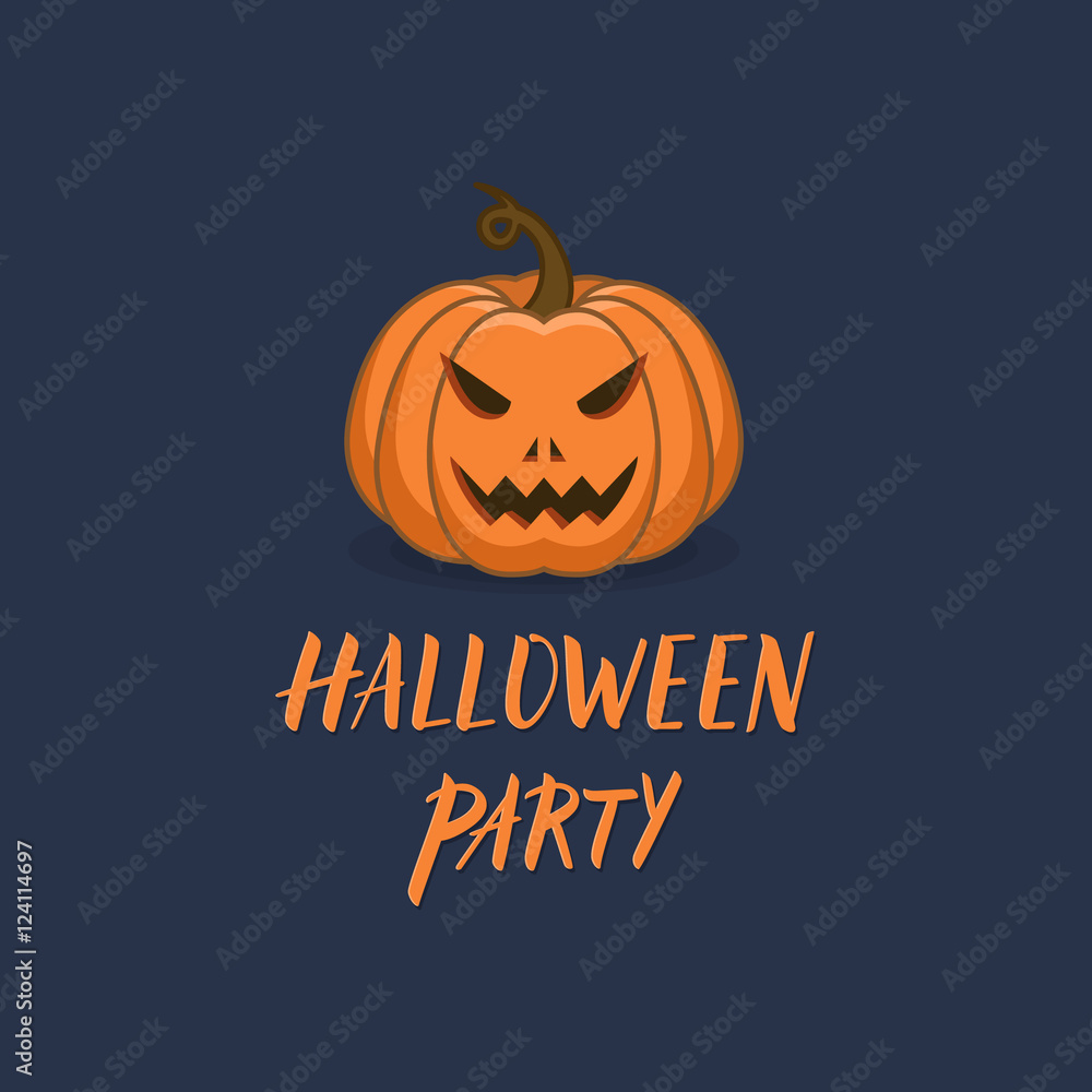 Halloween pumpkin with carved scary face vector illustration Halloween pumpkin with carved scary face vector illustration