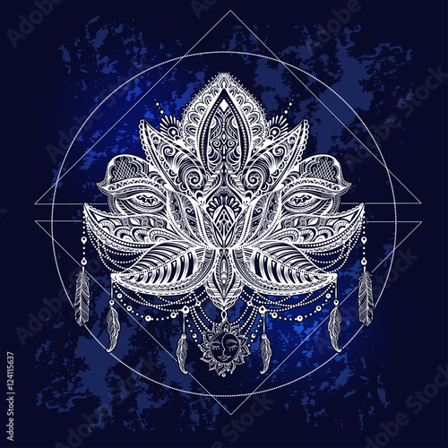 lotos tattoo vector