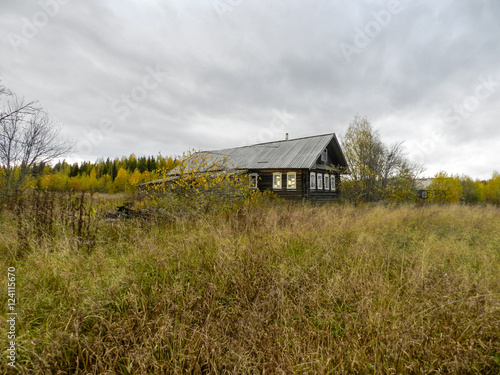 Old house in the abandoned village in Kostroma Oblast