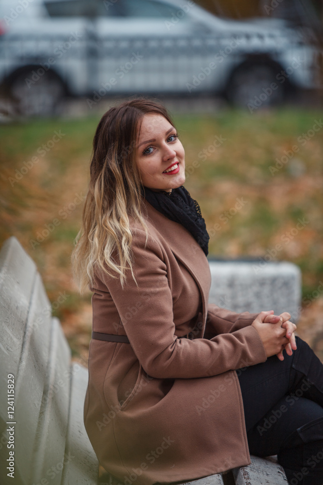 Beautiful girl in autumn Park Beautiful girl in autumn Park