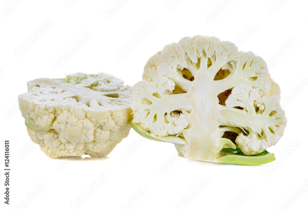 fresh cauliflower isolated on white background