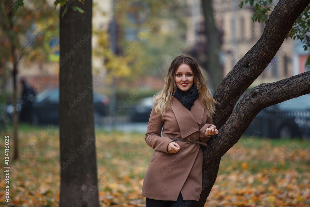 Beautiful girl in autumn Park Beautiful girl in autumn Park